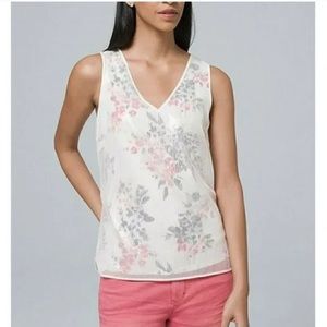🌺 White House 🌺 Black Market Sequin-Overlay Tank   NWT